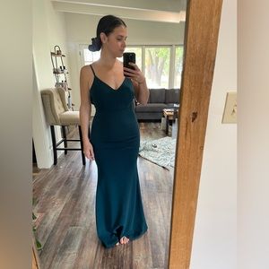 Forest green Mermaid maxi dress